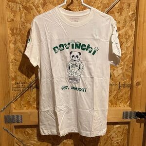 White and Green Graphic Tee